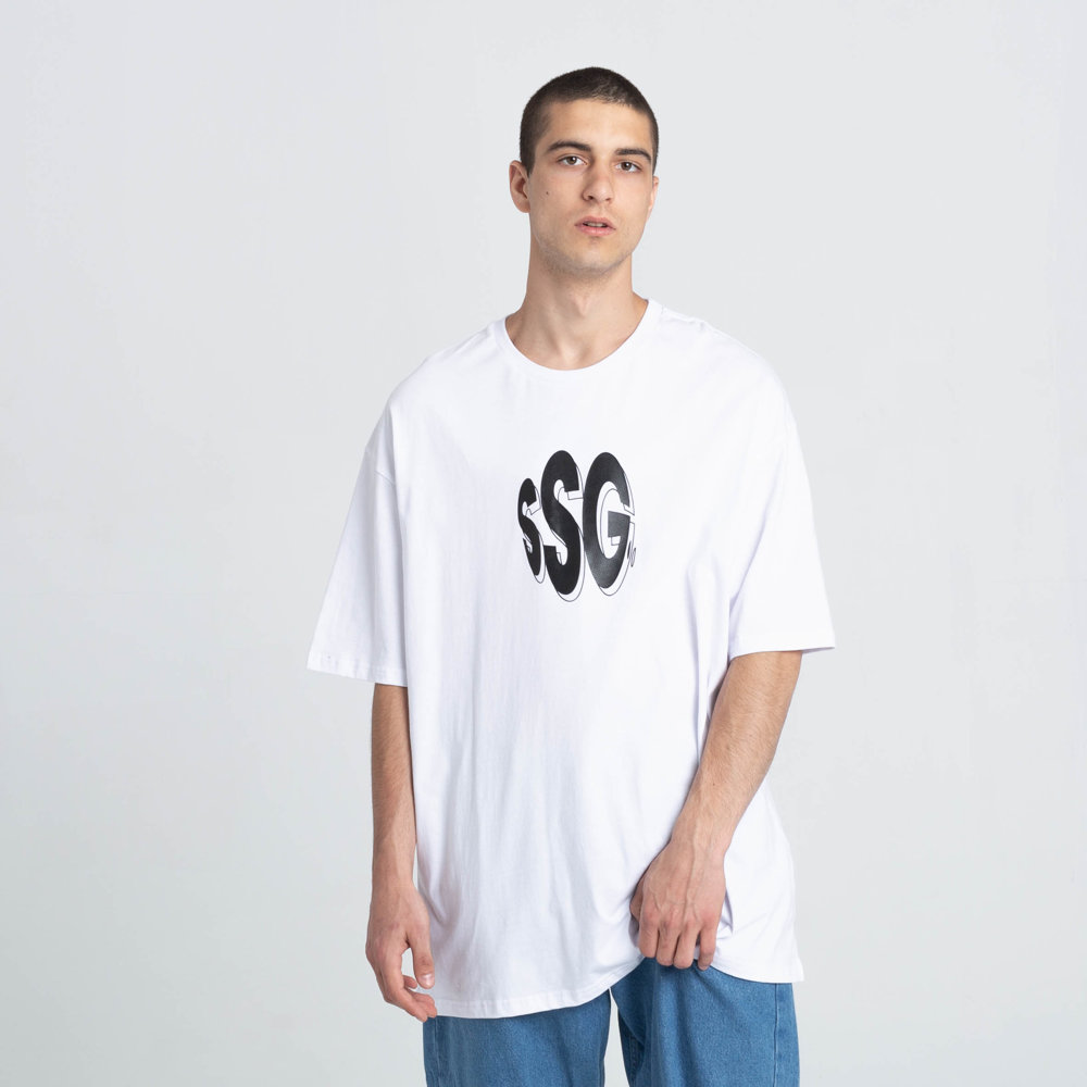T-Shirt Oversize Smoke Story SSG Ball Biały