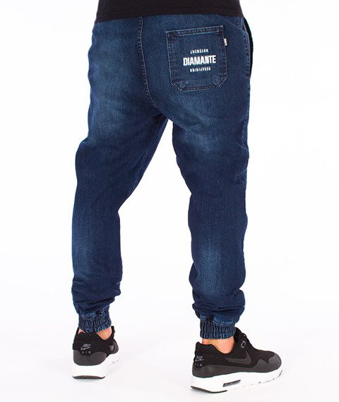 Diamante-Classic Jogger Jeans RM Spodnie Dark Blue Wyprane